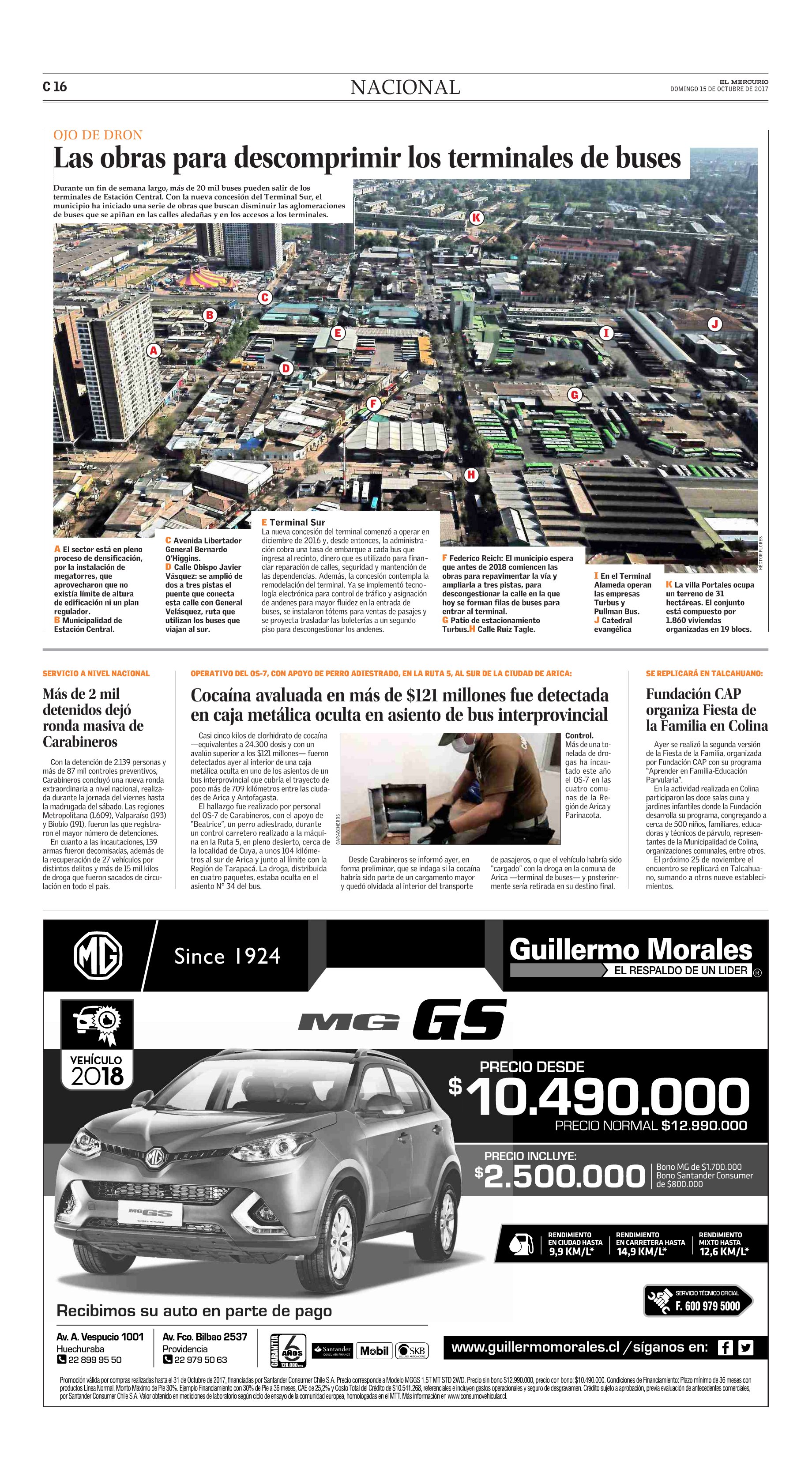 El Mercurio, Nacional, lunes 17 de octubre de 2017