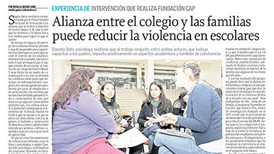 Experiencia de Intervención que realiza Fundación Cap – Tendencias, El Sur de Concepción