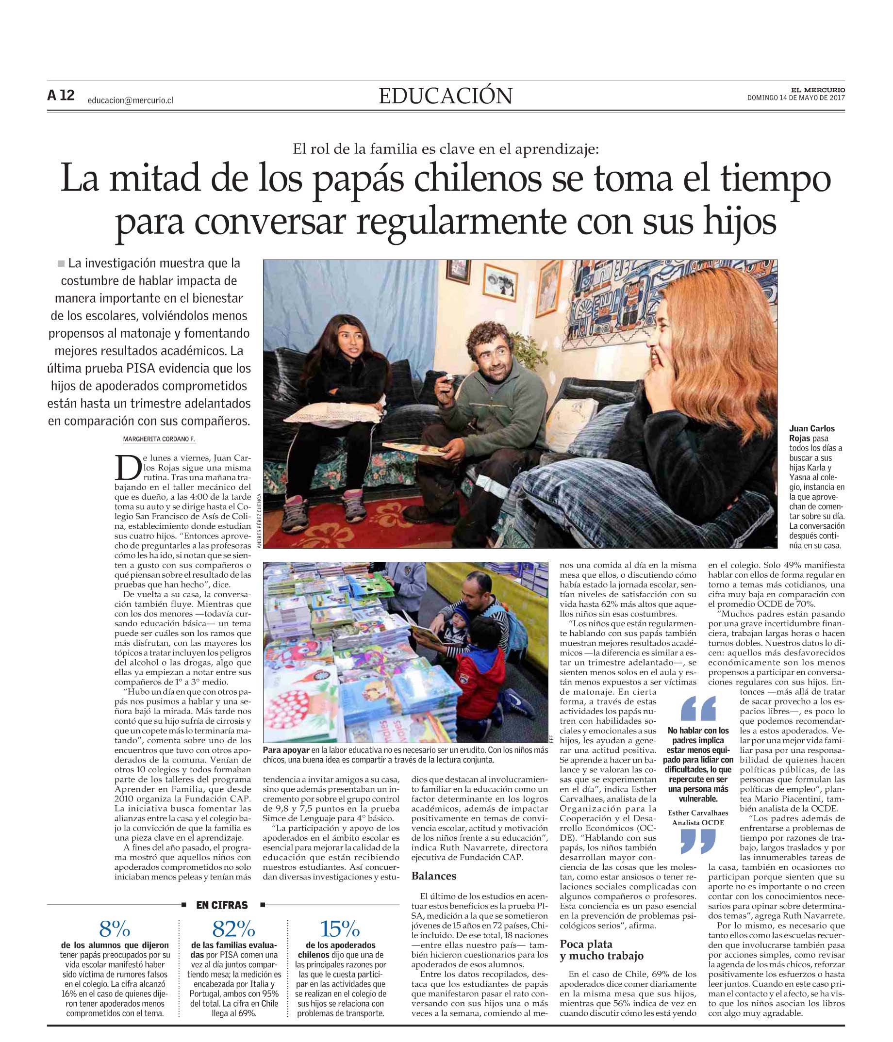 El Mercurio, Educación, domingo 14 de mayo de 2017